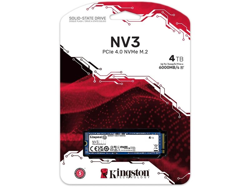 Накопитель SSD Kingston PCIe 4.0 x4 4TB SNV3S/4000G NV3 M.2 2280