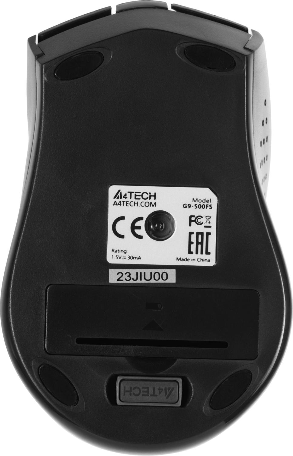 Мышь A4Tech V-Track G9-500FS черный оптическая 1200dpi silent беспров. USB 4but