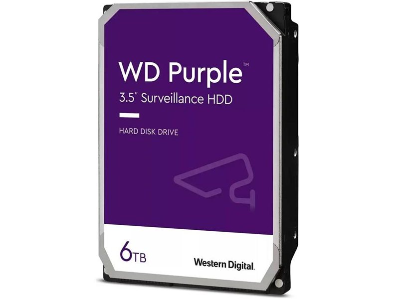 Жесткий диск/ RECERTIFIED HDD WD SATA3 6TB Purple Surveillancer 5400 RPM 256Mb 1 year warranty (replacement ST6000VX009, ST6000VX008) RECERTIFIED