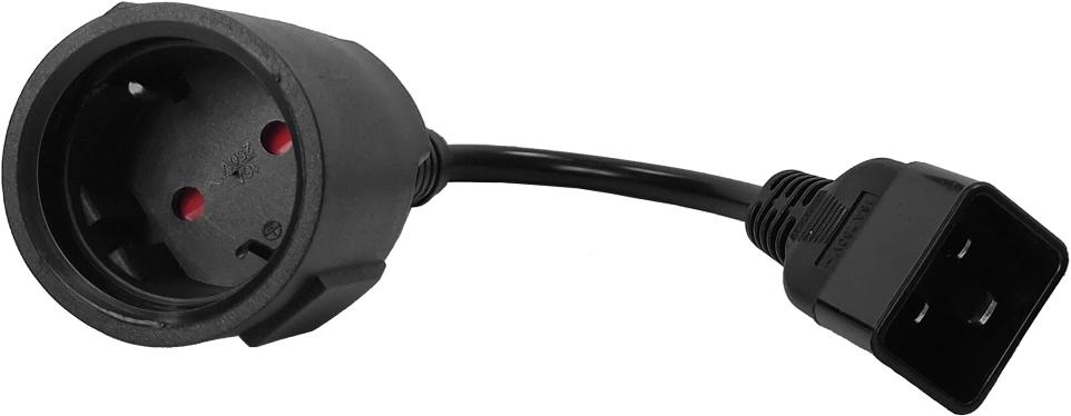Шнур питания Lanmaster LAN-PPS/20-0.2-BK C20-Schuko проводник.:3x1.5мм2 0.2м черный
