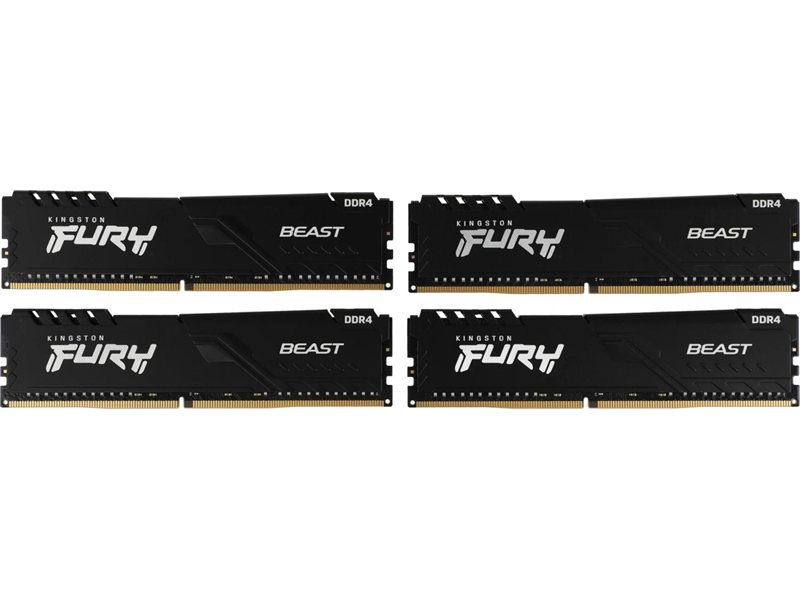 Память DDR4 4x32GB 3200MHz Kingston KF432C16BBK4/128 Fury Beast Black RTL Gaming PC4-25600 CL16 DIMM UDIMM 288-pin 1.35В dual rank с радиатором Ret