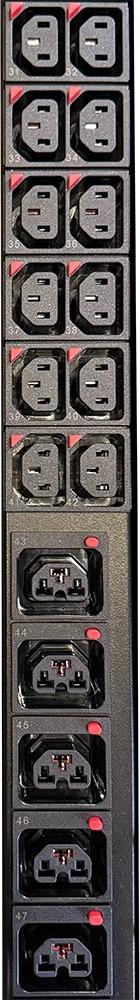 Блок распределения питания Lanmaster LAN-PDUVG132C-36L12Z-03BK верт.размещ. 36xC13 12xC39 с мониторингом 32A IEC 309 3м