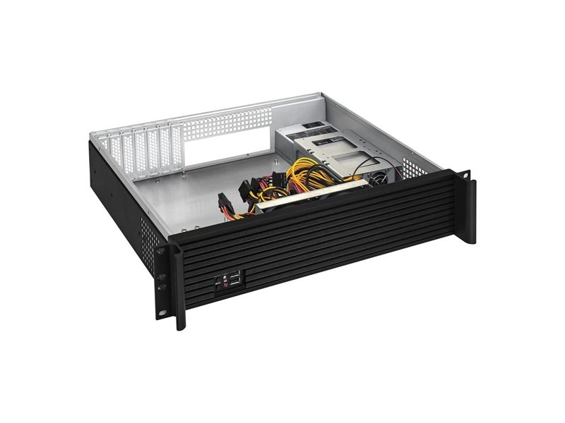 Exegate EX292526RUS Серверный корпус ExeGate Pro 2U350-01 <RM 19", высота 2U, глубина 350, БП 1U-350DS, USB>