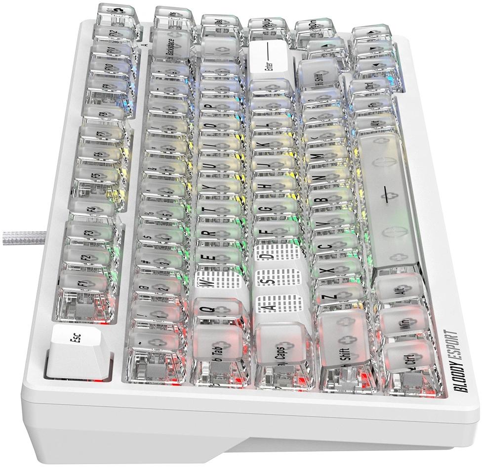 Клавиатура A4Tech Bloody MS76 механическая белый USB Multimedia for gamer LED (MS76) кабель 1.8м
