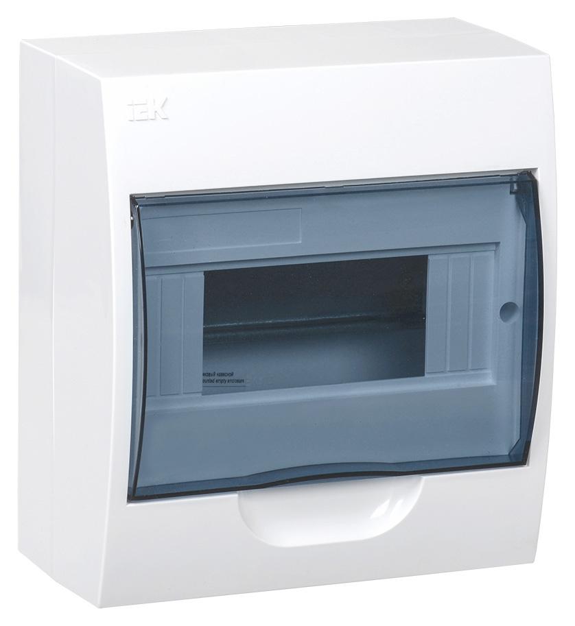 Щит распределительный IEK MKP12-N-08-40-20 ЩРН-П-8 для установки модульных устройств навесной 184мм 97мм 200мм 660B 8мод. пластик IP41 белый (упак.:1шт)