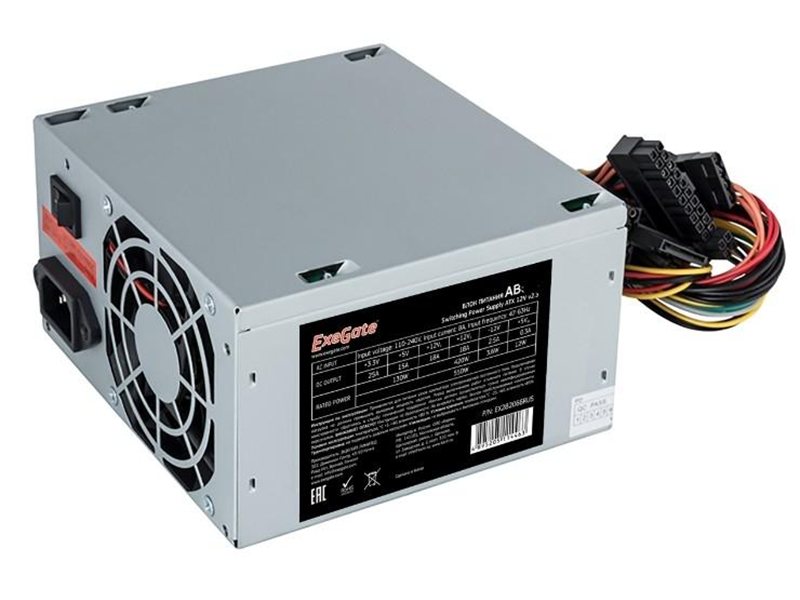 Exegate EX292142RUS Блок питания 600W ExeGate AB600 (ATX, 8cm fan, 24pin, 4pin, 3xSATA, 2xIDE, FDD)