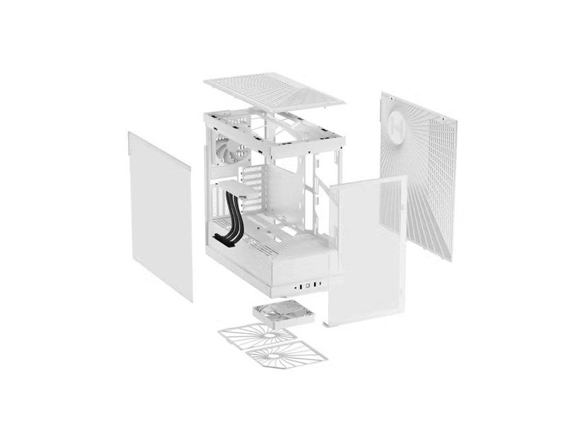 Корпус без блока питания/ Case HYTE Y40, Midi-Tower, TG, no fans, 2xUSB-A 3.2, 1xUSB Type-C, ATX, mATX, mITX Snow White