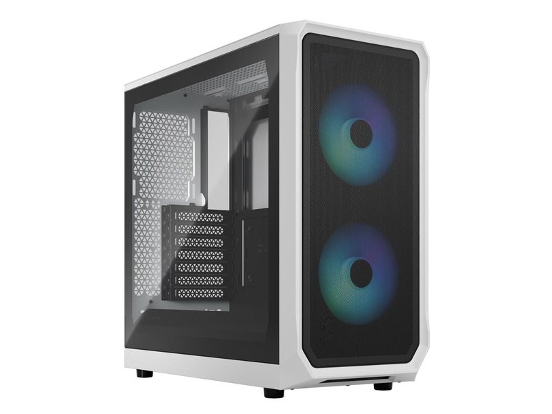Корпус ПК без блока питания/ Case Fractal Design Focus 2 RGB, Midi-Tower, 2x140mm RGB, 2xUSB-A 3.2 ATX, mATX, mITX White