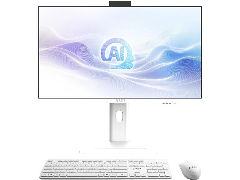 Моноблок MSI Modern AM273QP AI 1UM-094XRU 27" WQHD Core Ultra 7 155H (1.4) 32Gb SSD1Tb Arc graphics CR без ОС 2.5xGbitEth WiFi BT 150W клавиатура мышь Cam белый 2560x1440