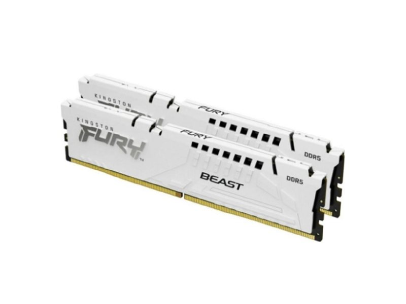Kingston DDR5 DIMM 32GB (2x16GB) 6000MT/s CL36 FURY Beast White EXPO Non-ECC Unbuffered (Kit of 2) 1RX8 36-44-44 1.35V 288-pin 16Gbit