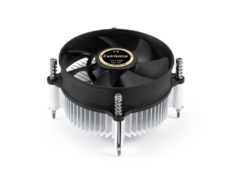 Exegate EX286141RUS Кулер ExeGate EK-11508.PWM (Al, LGA1150/1151/1155/1156/1200, TDP 75W, Fan 90mm, PWM, 1200-2600RPM, Hydro bearing, 4pin, 11-24db, 285г, с термопастой, на винтах, Retail color box)