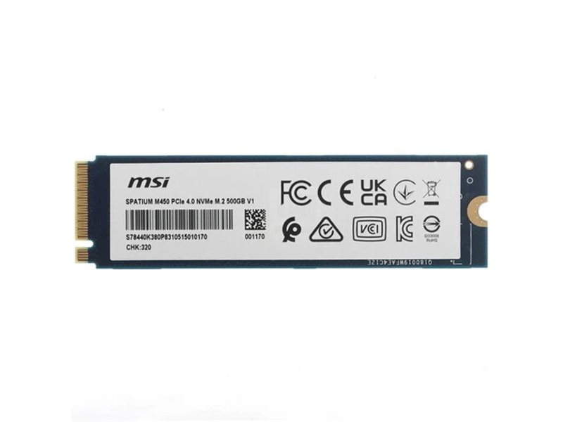 Твердотельный накопитель SSD MSI M.2 2280 500GB SPATIUM M450 V1 S78-440K380-P83