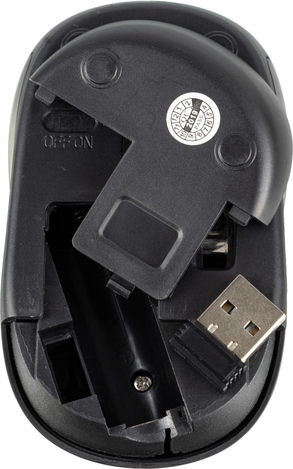Мышь Оклик 665MW черный/красный оптическая 1600dpi беспров. USB для ноутбука 3but (1025135)