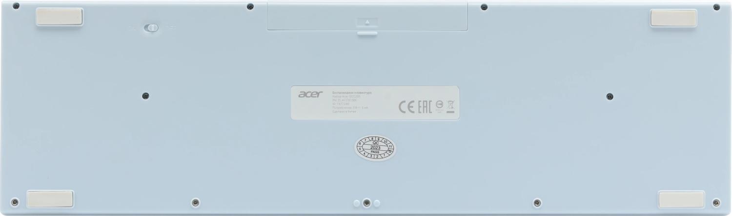 Клавиатура + мышь Acer OCC205 клав:белый/голубой мышь:белый/голубой USB беспроводная slim Multimedia (ZL.ACCEE.00C)