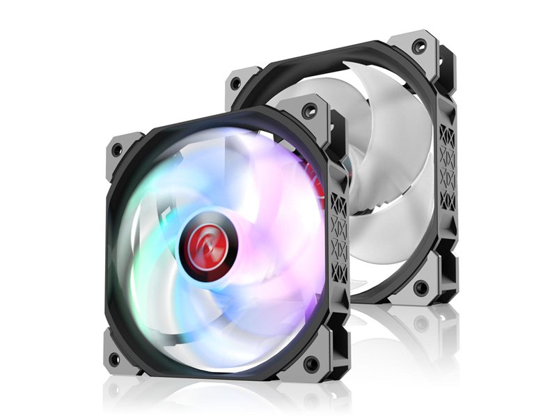Вентилятор корпусный/ Case Cooler Raijintek AGERAS 12 ARGB-1 (120x120x25mm, 4-pin PWM, 67.38CFM, 33dBA, 2200RPM, Black)