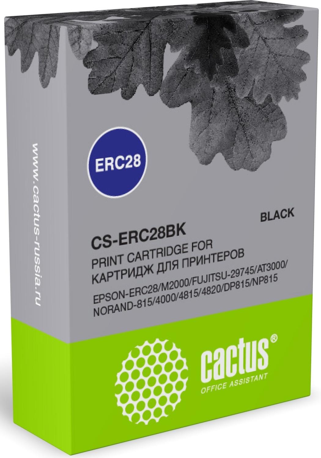 Картридж матричный Cactus CS-ERC28BK ERC28 12.7x3.1 черный для Epson ERC28/M2000/FUJITSU-29745/AT3000/NORAND-815/4000/4815/4820/DP815/NP815