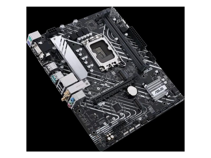 ASUS PRIME H610M-A WIFI D4 (Socket 1700, mATX, 2xDDR4(64GB), VGA/HDMI/DP, 1xPCIe 4.0x16/1xPCIe 3.0, 1xLAN, Wi-Fi, BT, 4xSATA 6Gb/s, 2xM.2, 2xUSB 3.2, 4xUSB 2.0, 2xPS/2)