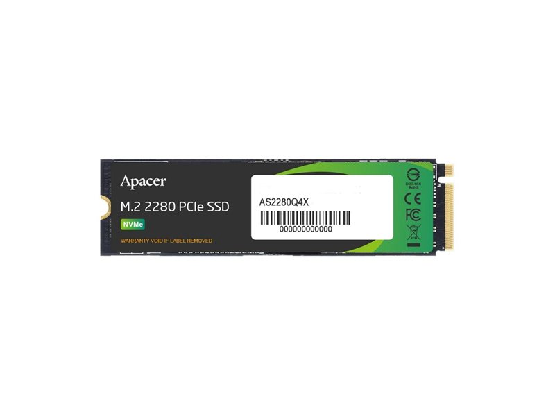 Твердотельный накопитель Apacer SSD AS2280Q4X 512Gb M.2 2280 PCIe Gen4x4, R4000/W2500 Mb/s, 3D NAND, MTBF 1.5M, NVMe 1.4, 300TBW, Retail, 3 years (AP512GAS2280Q4X-1)
