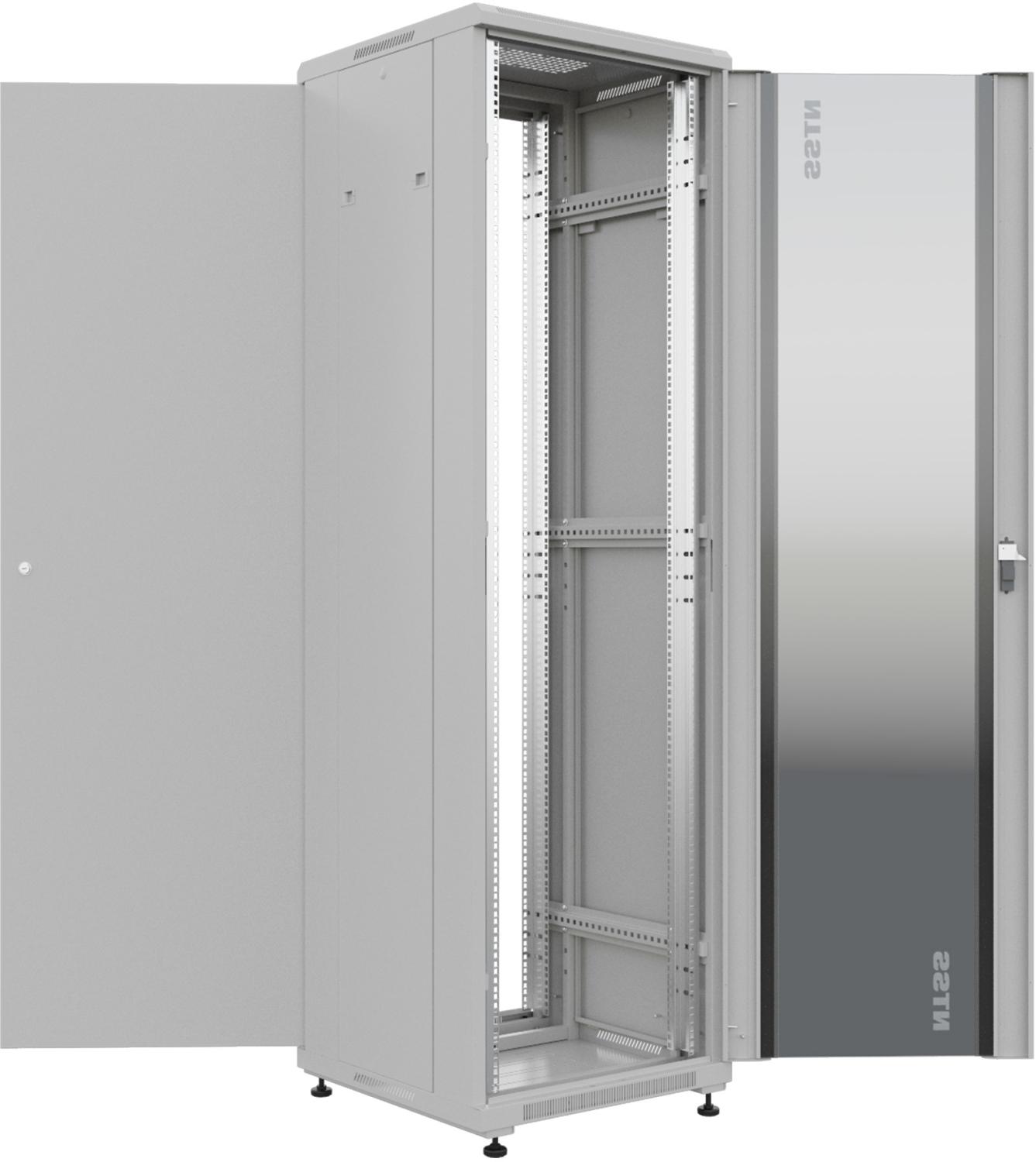 Шкаф коммутационный NTSS Премиум (NTSS-R22U6060GS) напольный 22U 600x600мм пер.дв.стекл металл 900кг серый 510мм 47.4кг 1102мм IP20 сталь