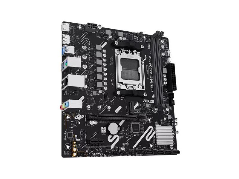 Материнская плата ASUS PRIME A620AM-K, AM5, A620A, 2*DDR5, 4*SATA, 1*M.2, 4*USB 3.2, 2*USB 2.0, 1*PCIx16, 1*PCIx1, DP+HDMI, mATX;