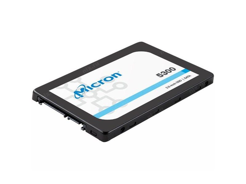 Твердотельный накопитель/ Micron SSD 5300 MAX, 960GB, 2.5" 7mm, SATA3, 3D TLC, R/W 540/520MB/s, IOPs 95 000/75 000, TBW 8760, DWPD 5 (12 мес.)