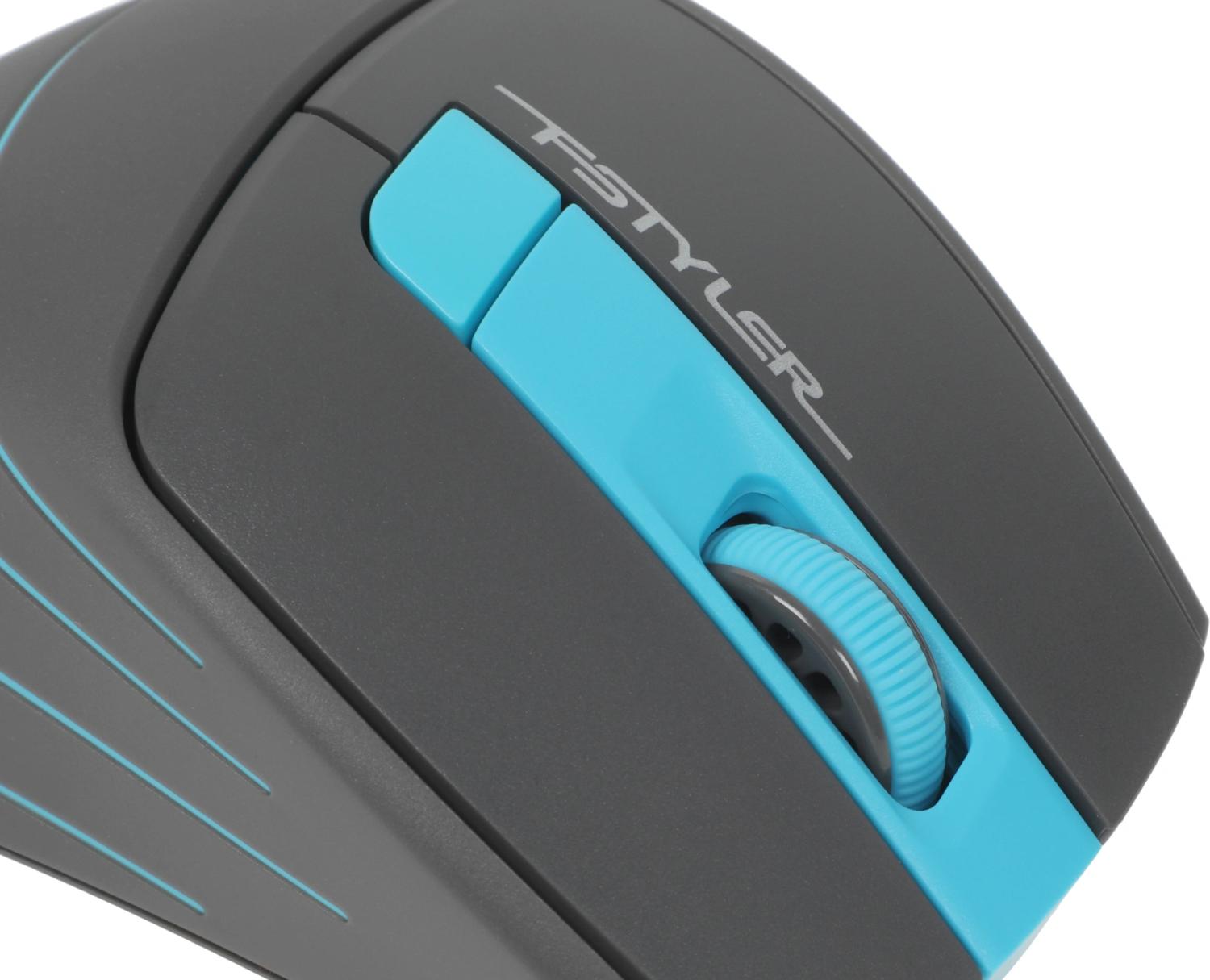 Мышь A4Tech Fstyler FG30 серый/синий оптическая 2000dpi беспров. USB 6but (FG30 BLUE)