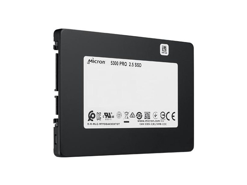 Твердотельный накопитель/ Micron SSD 5300 PRO, 480GB, 2.5" 7mm, SATA3, 3D TLC, R/W 540/410MB/s, IOPs 85 000/36 000, TBW 1324, DWPD 1.5 (12 мес.)