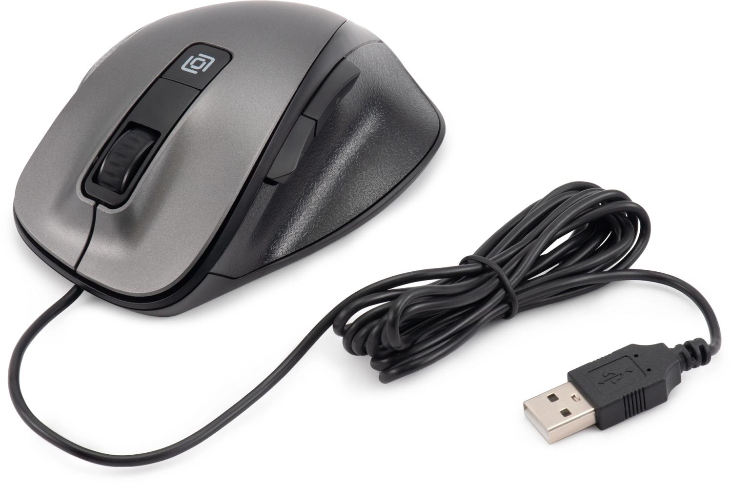Мышь Оклик 504M черный/серый оптическая 3600dpi silent USB 6but (2004741)