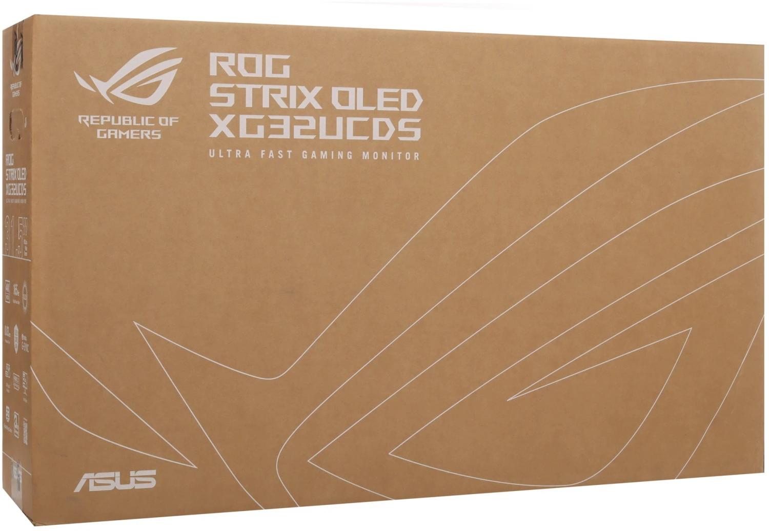 Монитор Asus 31.5" ROG Strix XG32UCDS черный QD OLED LED 0.03ms 16:9 HDMI матовая HAS Piv 1500000:1 1000cd 178гр/178гр 3840x2160 165Hz FreeSync Premium DP 4K USB 6.6кг