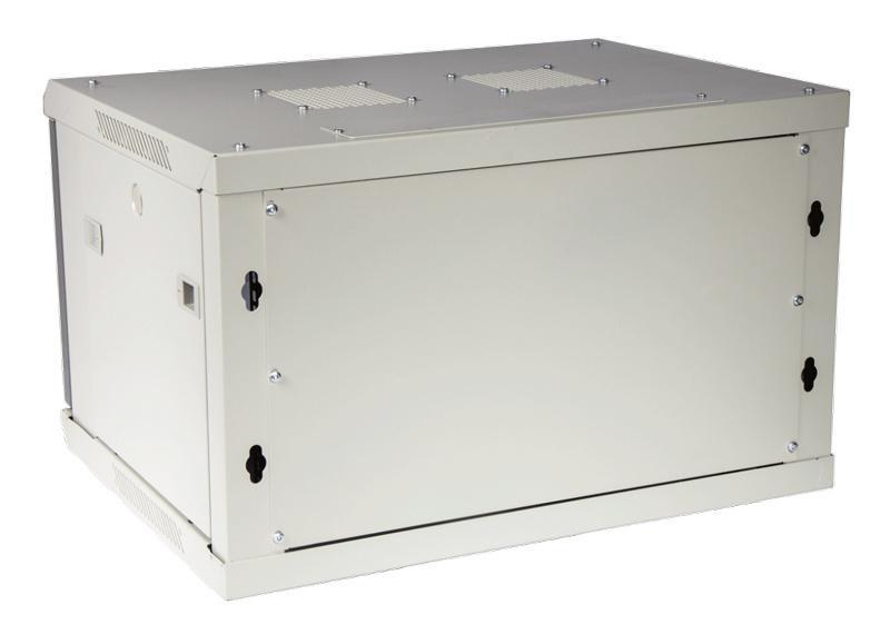 Шкаф коммутационный Lanmaster (TWT-CBWPG-6U-6X4-GY) настенный 6U 600x400мм пер.дв.стекл 60кг серый