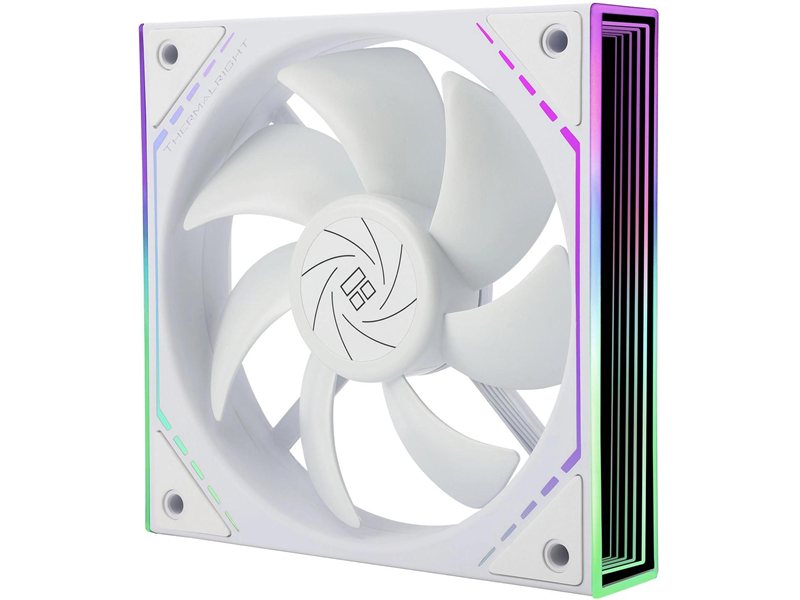 Кулер для корпуса/ Case Cooler Thermalright TL-M12W (120x124x25mm, 4-pin PWM, ARGB, 47.6CFM, 23.2dBA, 1500RPM, White)