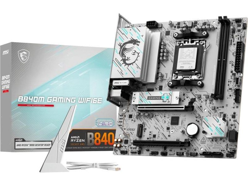 Материнская плата MSI B840M GAMING PLUS WIFI6E Socket AM5 AMD B840 4xDDR5 mATX AC`97 8ch(7.1) 2.5Gg RAID+HDMI