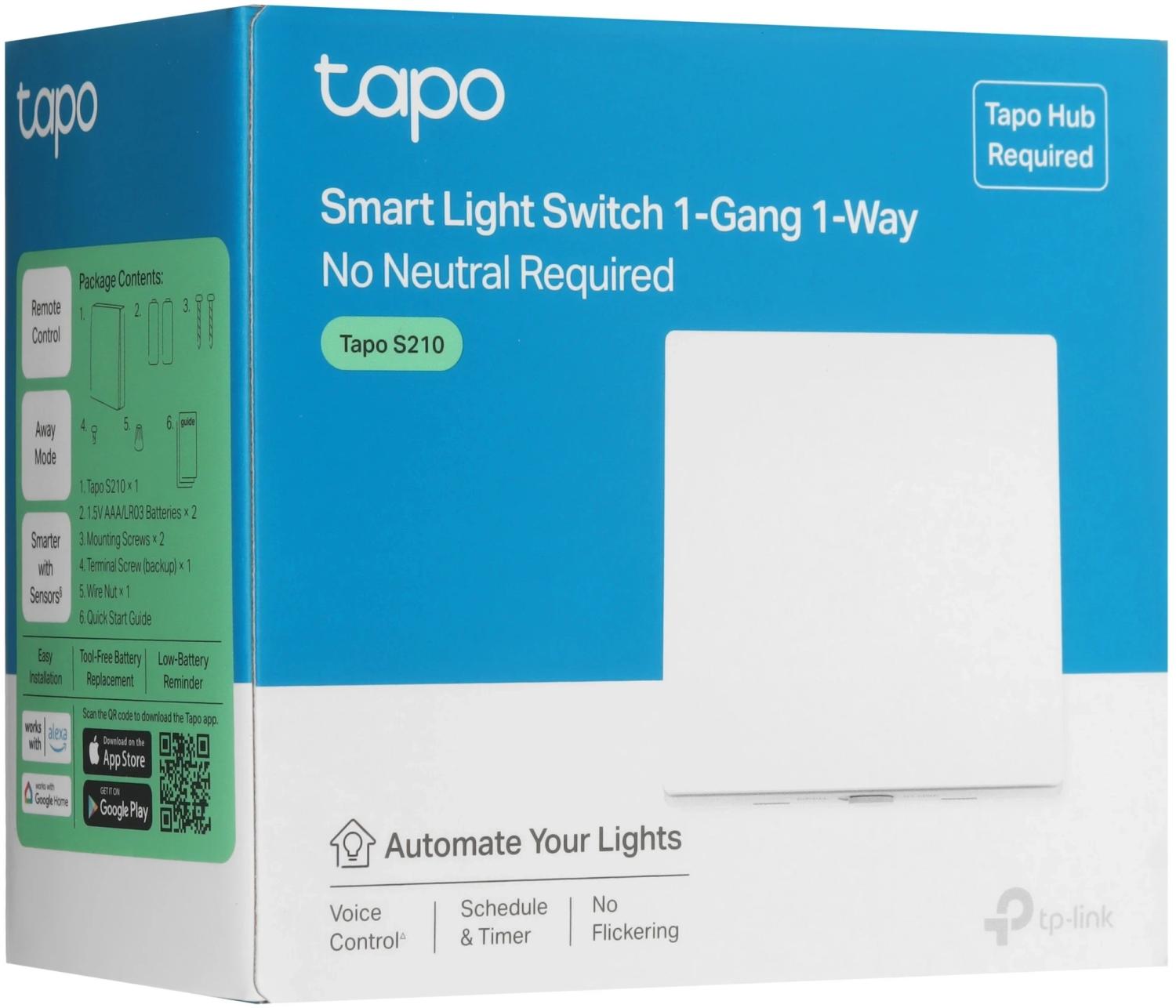 Умный выключатель TP-Link Tapo S210 1-нокл. белый