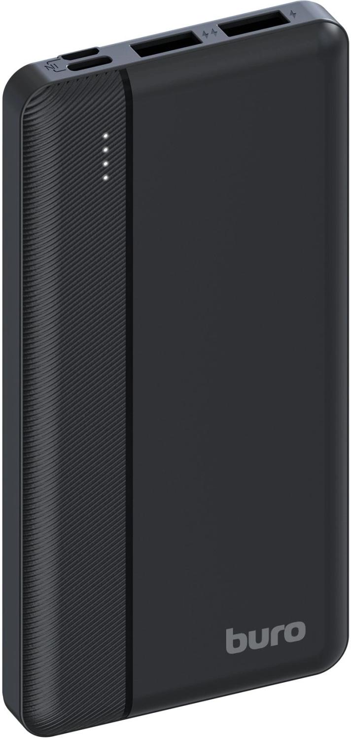 Мобильный аккумулятор Buro BP10A 10000mAh 10W 2A 2xUSB-A/USB-C черный (BP10A10PBK)