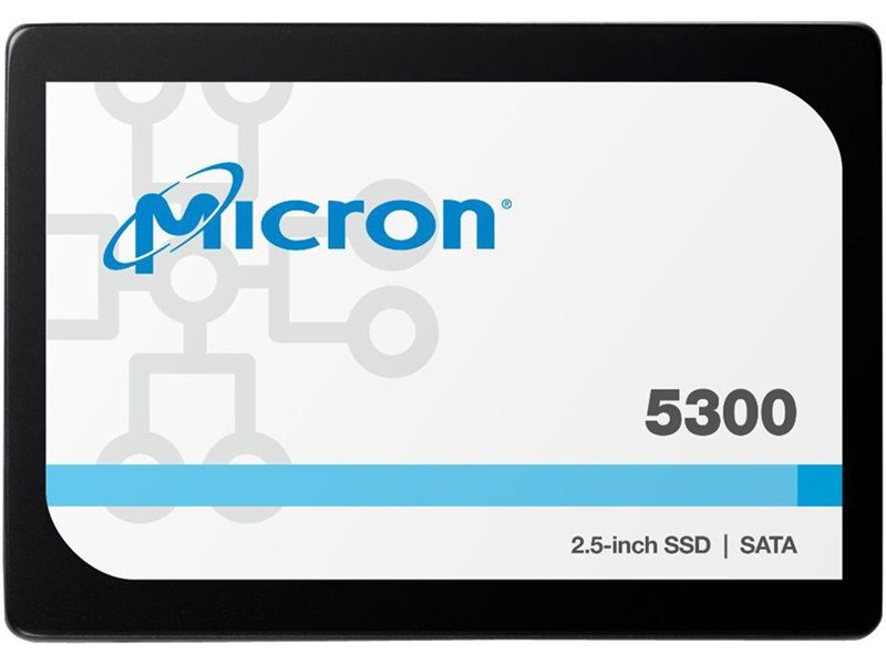Твердотельный накопитель/ Micron SSD 5300 MAX, 480GB, 2.5" 7mm, SATA3, 3D TLC, R/W 540/460MB/s, IOPs 95 000/60 000, TBW 4380, DWPD 5 (12 мес.)