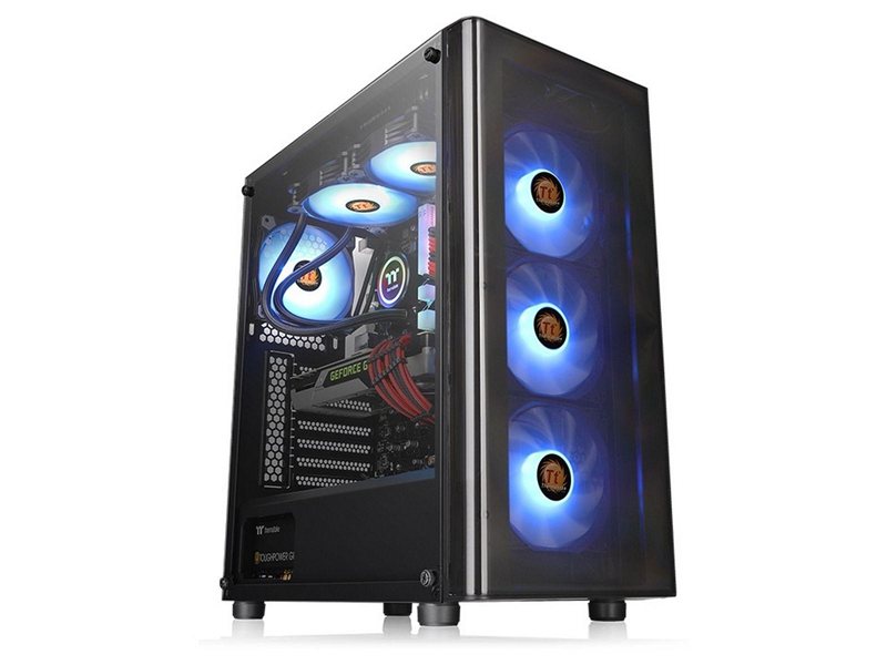 Корпус Thermaltake V200 TG RGB CA-1K8-00M1WN-01 Black/Win/SPCC/Tempered Glass*1/120mm RGB Fans*3 + 120mm Standard CA-1K8-00M1WN-01 Fan*1/MB Sync (874398)