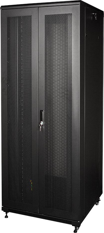 Шкаф серверный Lanmaster Business (TWT-CBB-47U-8X12-P1) напольный 47U 800x1200мм пер.дв.перфор. задн.дв.перфор.2-хст. 2 бок.пан. 800кг черный 1126мм 142.2кг 2277мм IP20 сталь