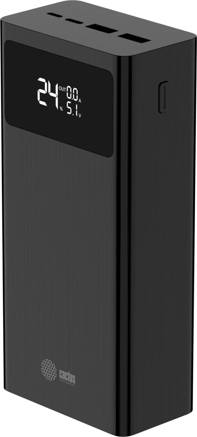 Мобильный аккумулятор Cactus CS-PBFSKA-30000 30000mAh 22.5W 4.5A USB-A/USB-C черный