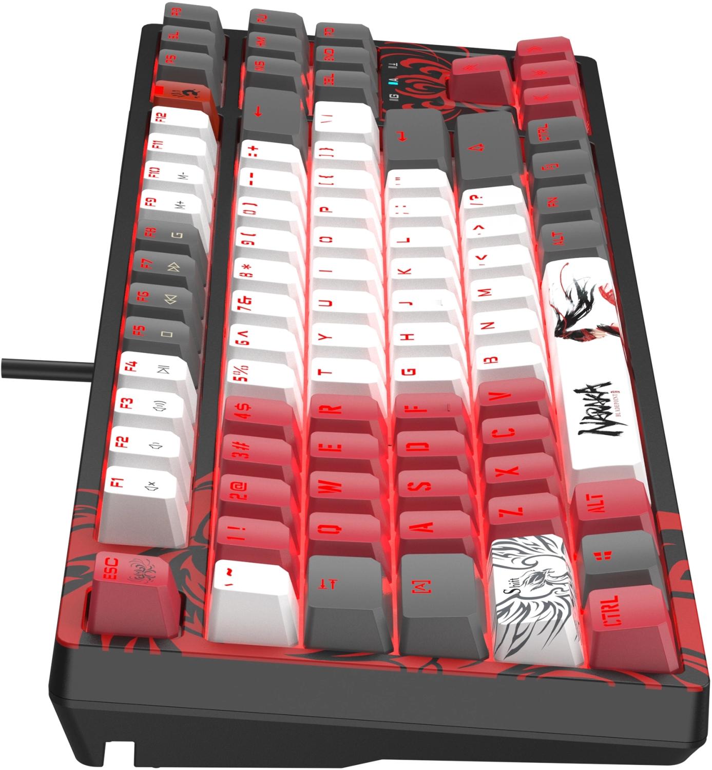 Клавиатура A4Tech S87 Naraka механическая черный/красный USB for gamer LED кабель 1.8м