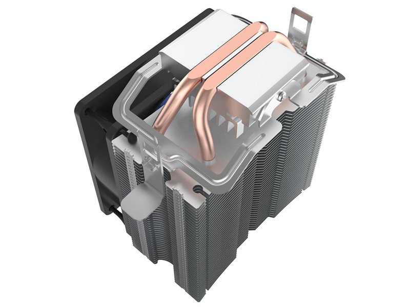 Кулер для процессора/ CPU Cooler PCCooler S93 V2 (100W, 3-pin, 125mm, Al/Cu, 2x6mm, 1x92mm, 48CFM, 22dBA, 2200RPM, S: 1700/1200/115X, AM5/AM4, silver, black)