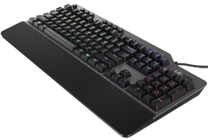 Клавиатура Lenovo K500 RGB механическая черный USB Multimedia for gamer LED (подставка для запястий) (GY40T26479) кабель 1.8м