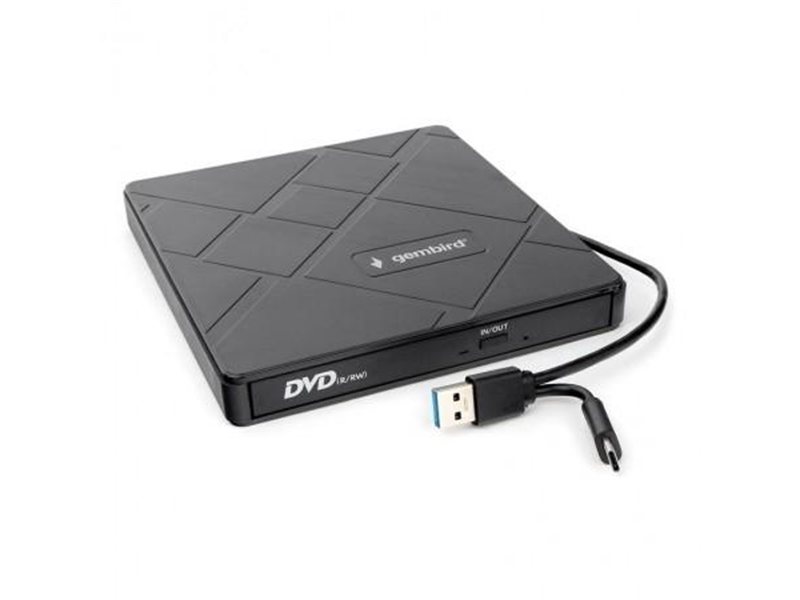 USB 3.0 Gembird DVD-USB-04 пластик, со встроенным кардридером и хабом черный