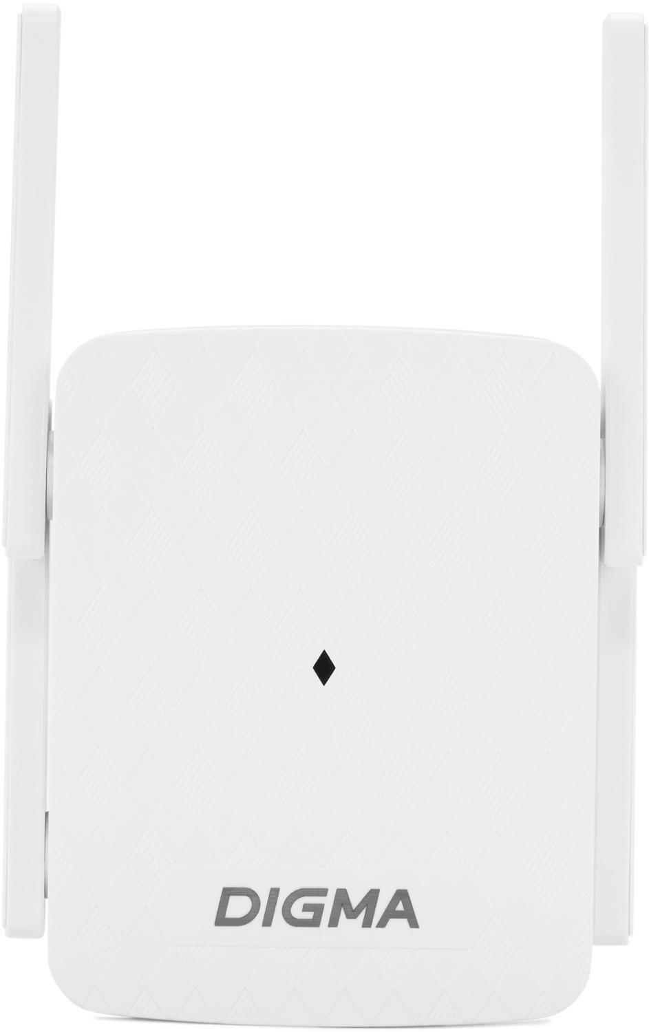 Повторитель беспроводного сигнала Digma D-WR310 (D-WR310V2) N300 Wi-Fi белый