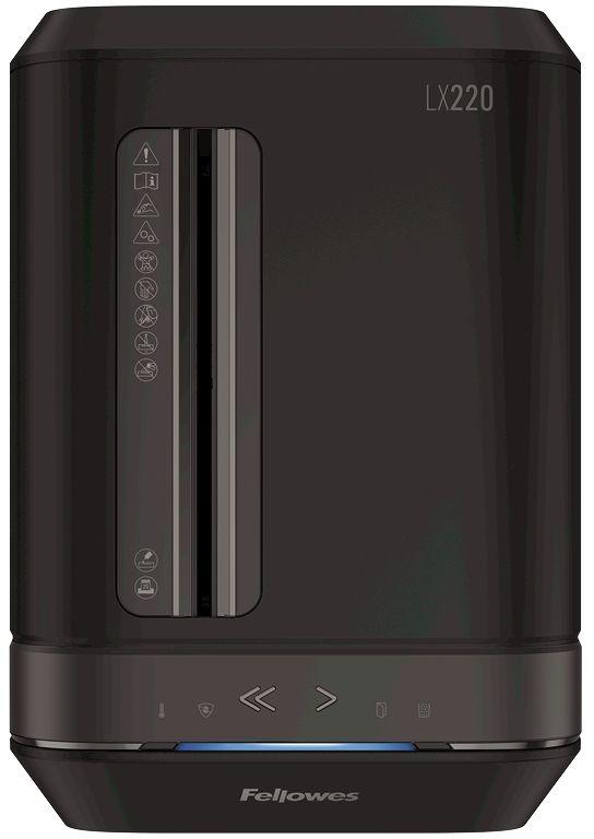 Шредер Fellowes PowerShred LX220 черный (секр.P-4) фрагменты 20лист. 30лтр. скрепки скобы пл.карты