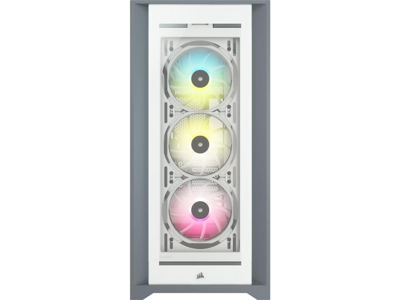 Корпус без блока питания/ Case Corsair iCUE 5000X RGB, Midi-Tower, TG, 3x120mm RGB, 2xUSB-A 3.2, 1xUSB 3.2 Type-C, E-ATX, ATX, mATX, mITX White
