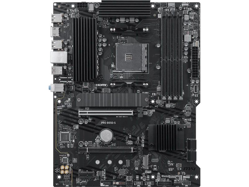 Материнская плата MSI PRO B550-S Soc-AM4 AMD B550 4xDDR4 ATX AC`97 8ch(7.1) GbLAN RAID+HDMI