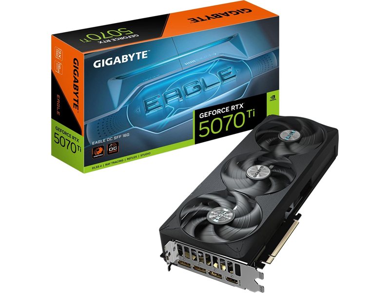 Видеокарта Gigabyte PCI-E GV-N507TEAGLE OC-16GD 1.0 NVIDIA GeForce RTX 5070TI 16Gb 256bit GDDR7 2542/28000 HDMIx1 DPx3 HDCP Ret
