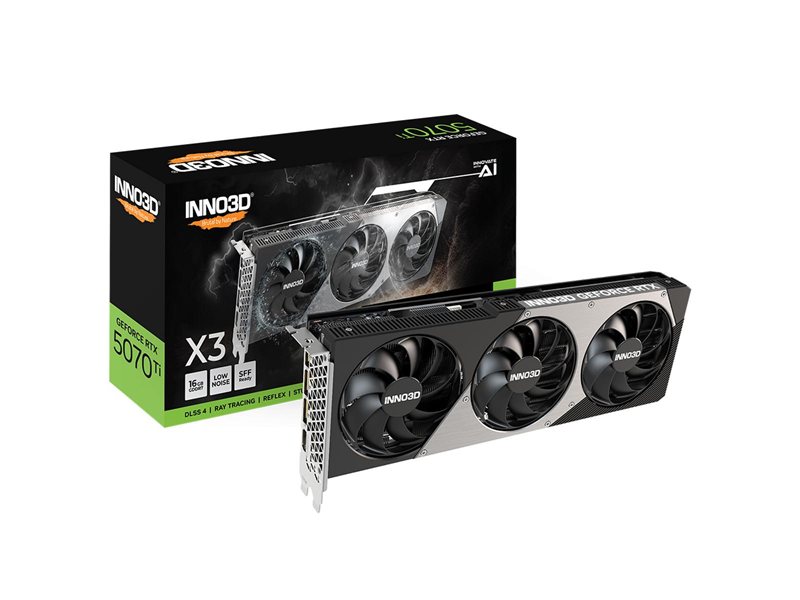 Видеокарта INNO3D RTX5070Ti X3 16GB GDDR7 256bit 3xDP HDMI 3FAN RTL