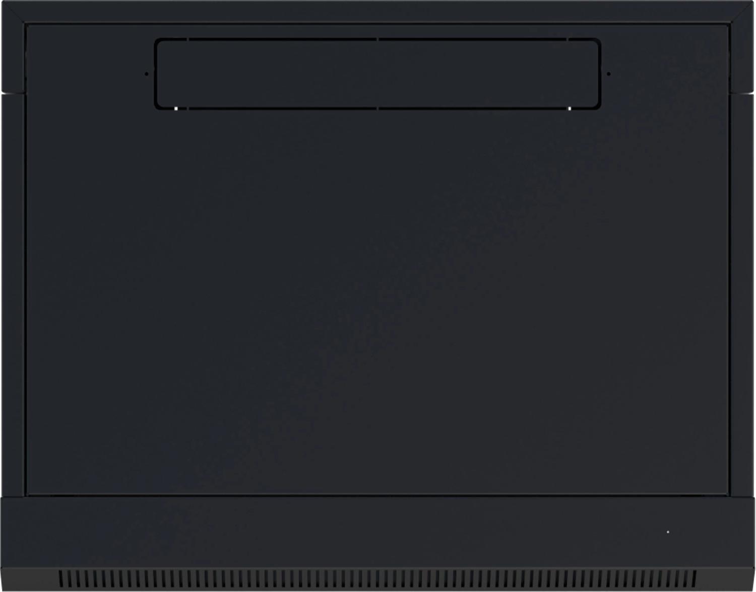 Шкаф коммутационный NTSS (NTSS-W6U6060GS-BL) настенный 6U 570x600мм пер.дв.стекл 60кг черный 500мм 18.8кг 220град. 370мм IP20 сталь