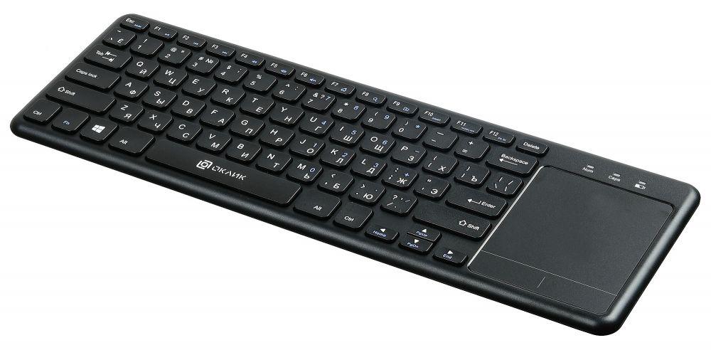 Клавиатура Оклик 830ST черный USB беспроводная slim Multimedia Touch (1011937)